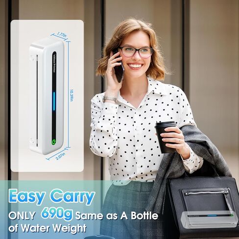 طابعات ASprink M832 المحمولة اللاسلكية للسفر - طابعة حرارية بدون حبر 300 نقطة في البوصة للاستخدام المنزلي - طابعة بلوتوث صغيرة، طابعة محمولة مدمجة، متوافقة مع iOS وAndroid والكمبيوتر المحمول - أسود in Kuwait