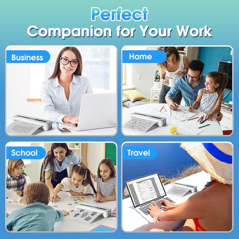 طابعات ASprink M832 المحمولة اللاسلكية للسفر - طابعة حرارية بدون حبر 300 نقطة في البوصة للاستخدام المنزلي - طابعة بلوتوث صغيرة، طابعة محمولة مدمجة، متوافقة مع iOS وAndroid والكمبيوتر المحمول - أسود in Kuwait