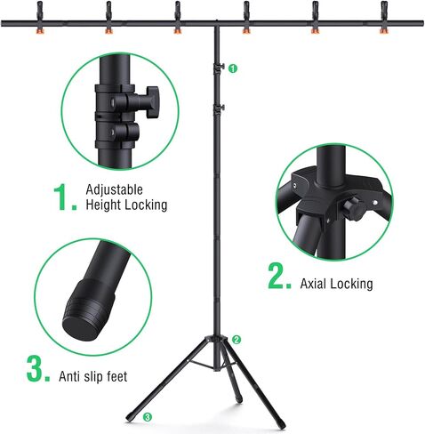 Green Screen Backdrop Kit with Stand, 8x7.2ft Portable Green Screen Backdrop, T-Shape Green Screen Stand Kit for Video and Photography Shoots (8 * 7.2FT) in Kuwait