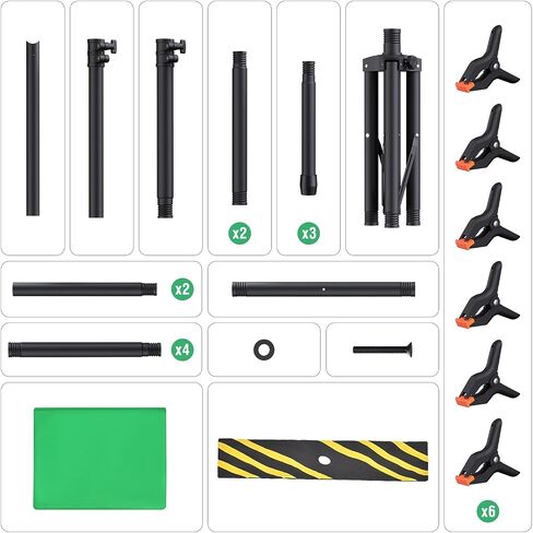 Green Screen Backdrop Kit with Stand, 8x7.2ft Portable Green Screen Backdrop, T-Shape Green Screen Stand Kit for Video and Photography Shoots (8 * 7.2FT) in Kuwait