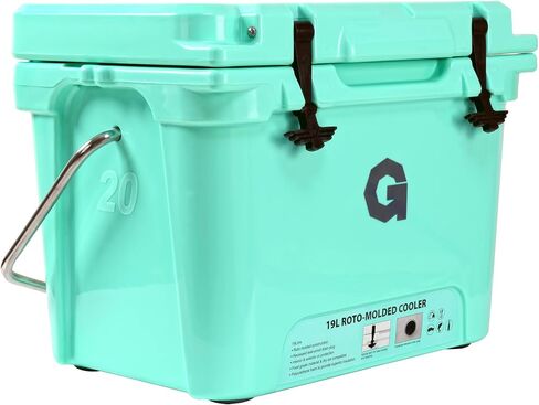 مبرد G 20QT Rotomolded: احتفاظ بالثلج لمدة 5 أيام، درجة تجارية، آمن للطعام، محمي من الأشعة فوق البنفسجية، متوافق مع الثلج الجاف، مع حشية 15 مم، فتاحات زجاجات مع مزالج منخفضة المظهر in Kuwait