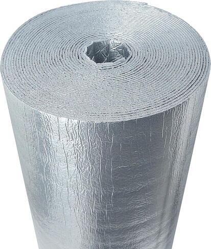 Reflective Insulation | 3mm 12in x 10ft Radiant Barrier with Reflective Foam Core and Dual Layer Aluminum Foil | Ideal for Ceilings, Walls, Garage Doors,Steel Structures, RV Windows, Roofs ect in Saudi Arabia