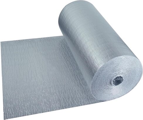 Reflective Insulation | 3mm 12in x 10ft Radiant Barrier with Reflective Foam Core and Dual Layer Aluminum Foil | Ideal for Ceilings, Walls, Garage Doors,Steel Structures, RV Windows, Roofs ect in Saudi Arabia