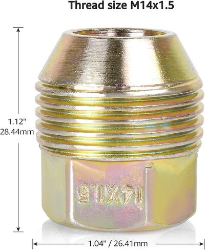 PUENGSI 24 قطعة صواميل عروة M14x1.5، بطول 1.12 بوصة، 7/8 بوصة سداسية ذات نهاية مفتوحة متوافقة مع تشيفي سيلفرادو سوبربان إكسبريس 1500، سييرا 1500 يوكون كاديلاك إسكاليد in Kuwait