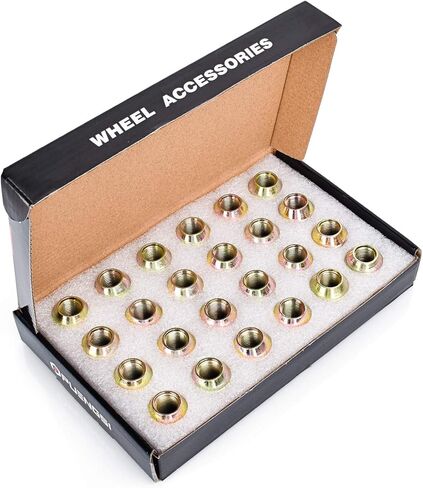 PUENGSI 24 قطعة صواميل عروة M14x1.5، بطول 1.12 بوصة، 7/8 بوصة سداسية ذات نهاية مفتوحة متوافقة مع تشيفي سيلفرادو سوبربان إكسبريس 1500، سييرا 1500 يوكون كاديلاك إسكاليد in Kuwait