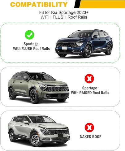 قضبان متقاطعة لحامل السقف تناسب 2023 2024 Kia ​​Sportage SX/SX Prestige قضبان متقاطعة قابلة للقفل حامل الحقائب (مع سياج جانبي دافق) in Saudi Arabia