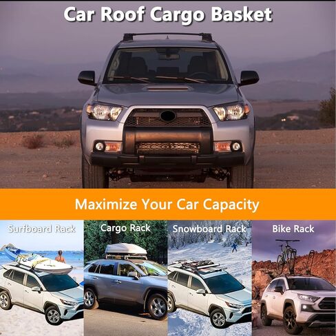 Roof Rack Cross Bars Heavy Duty 220lbs for 2010-2023 Toyota 4Runner,Aluminum Roof Rails Cross Bar Anti-Theft Lock Mechanism Black Matte Anti-Corrosion crossbars in Kuwait