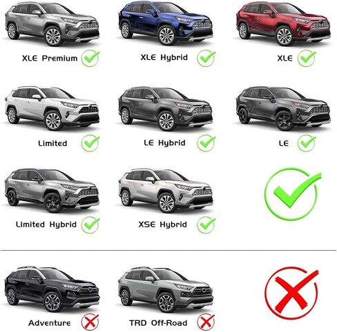 Roof Rack Cross Bars Fit for Toyota RAV4 2019-2023 LE XLE XSE Limited Hybrid, Aluminum Top Rail Cargo Accesorries Rooftop Luggage Carrier Set in Saudi Arabia