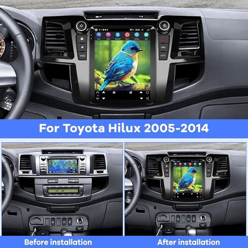 [2+64G] راديو سيارة لسيارة Toyota Hilux 2005 2006 2007 2008 2009 2010 2011 2012 2013 2014-9.7 بوصة Android 13 شاشة لمس رأسية ستيريو، Carplay/Android Auto/Hi-Fi Audio/1080P/SWC/Bluetooth in Saudi Arabia