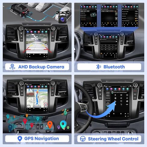 [2+64G] راديو سيارة لسيارة Toyota Hilux 2005 2006 2007 2008 2009 2010 2011 2012 2013 2014-9.7 بوصة Android 13 شاشة لمس رأسية ستيريو، Carplay/Android Auto/Hi-Fi Audio/1080P/SWC/Bluetooth in Saudi Arabia