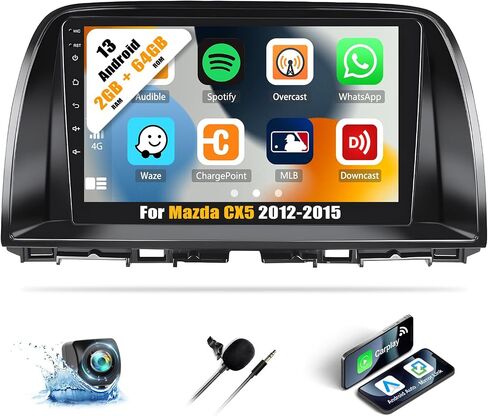 [2+64G] Android 13 Car Stereo for Mazda CX5 2012-2015 with Wireless Apple Carplay&Android Auto,9 Inch Touch Screen Car Radio with Mirror Link Bluetooth FM/RDS Radio WiFi GPS SWC+ Backup Camera in Saudi Arabia
