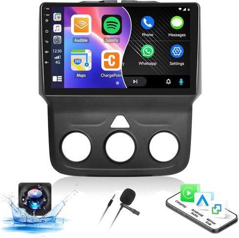 2+64G Android 13 ستيريو سيارة لسيارة Dodge Ram 2013-2019 1500 2500 3500 مع Apple Carplay Android Auto Mirror Link 9 بوصة تعمل باللمس FM RDS HiFi Bluetooth WiFi GPS+Camera & MIC in Kuwait