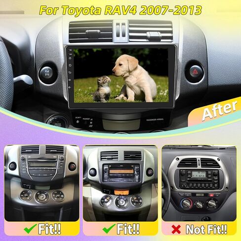 8 Core 4+64G Android Car Radio for Toyota RAV4 2007 2008 2009 2010 2011 2012-9 inch IPS Touchscreen Stereo with Carplay/Android Auto/WiFi/GPS/DSP & 32EQ in Saudi Arabia