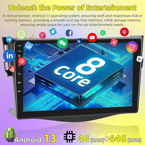 8 Core 4+64G Android Car Radio for Toyota RAV4 2007 2008 2009 2010 2011 2012-9 inch IPS Touchscreen Stereo with Carplay/Android Auto/WiFi/GPS/DSP & 32EQ in Saudi Arabia