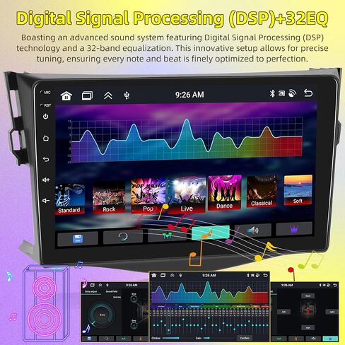 8 Core 4+64G Android Car Radio for Toyota RAV4 2007 2008 2009 2010 2011 2012-9 inch IPS Touchscreen Stereo with Carplay/Android Auto/WiFi/GPS/DSP & 32EQ in Saudi Arabia