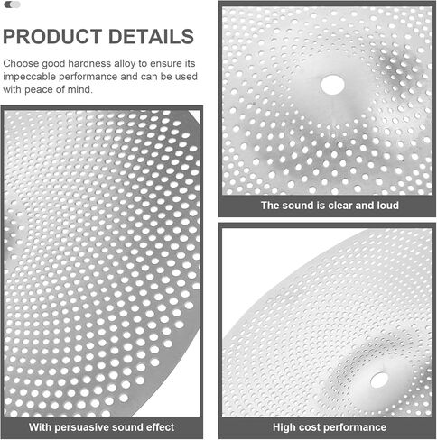 Generic Perculator 14Inch Mute Cymbal, Silent Cymbal, Low Volume Cymbal Set Percussion Instrument Part Drums Set in Saudi Arabia