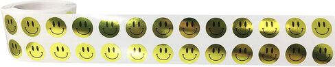 1/2" Inch Small Fluorescent Pink Happy Face Labels, 1,000 Total Adhesive Stickers on a Roll, Perfect for Kids Classroom Incentives, Motivational Chart Use in Saudi Arabia