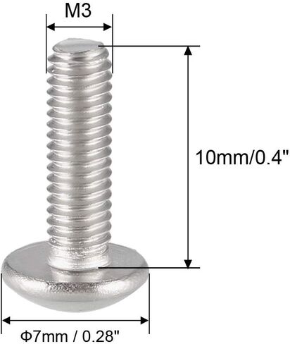uxcell Machine Screws, M3x4mm Phillips Screw, 304 Stainless Steel, Fasteners Bolts 30Pcs in Saudi Arabia