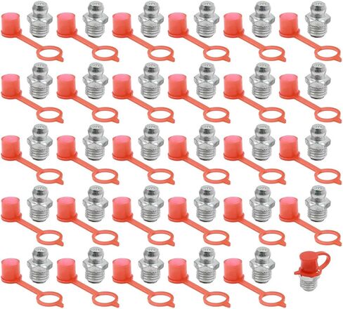 X AUTOHAUX M6 Straight Grease Nipple Fittings Iron Zinc Plating W/Dust Cap - 30 Set in Saudi Arabia