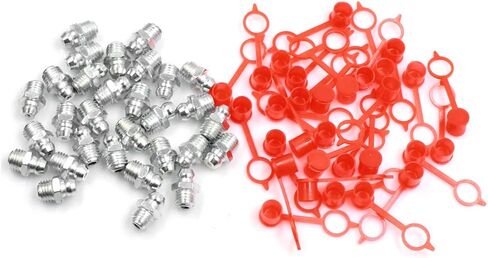 X AUTOHAUX M6 Straight Grease Nipple Fittings Iron Zinc Plating W/Dust Cap - 30 Set in Saudi Arabia