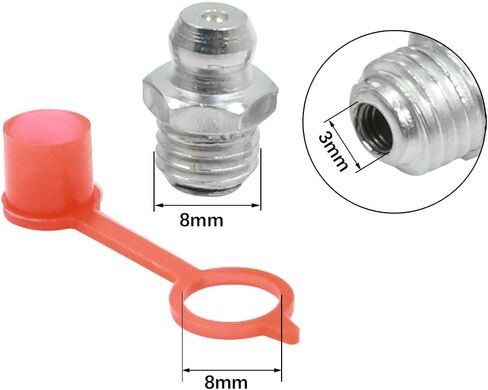 X AUTOHAUX M6 Straight Grease Nipple Fittings Iron Zinc Plating W/Dust Cap - 30 Set in Saudi Arabia