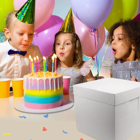 2 Sets Cake boxes 12x12x10 inches with Cake Board for Cakes, White Cake Boxes, Disposable Cake Containers in Saudi Arabia