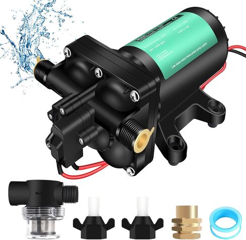 4138-111-E65، مضخة مياه Aqua-KingII، مضخة مياه Rv، 3GPM-55PSI، مضخة مياه تيار مستمر 12 فولت مع مفتاح ضغط ومصفاة، تحضير ذاتي يصل إلى 6 أقدام، مضخة مياه عذبة هادئة، مناسبة للمركبات الترفيهية والحديقة والتخييم in Kuwait