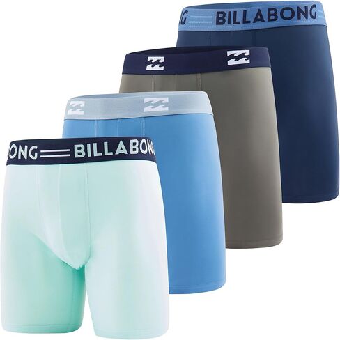 ملابس داخلية رجالي من Billabong مكونة من 4 قطع سراويل طويلة مضغوطة لأداء الساق ملابس داخلية للرجال مقاس 7.5 بوصة درزة داخلية in Saudi Arabia