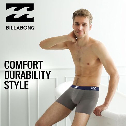 ملابس داخلية رجالي من Billabong مكونة من 4 قطع سراويل طويلة مضغوطة لأداء الساق ملابس داخلية للرجال مقاس 7.5 بوصة درزة داخلية in Saudi Arabia