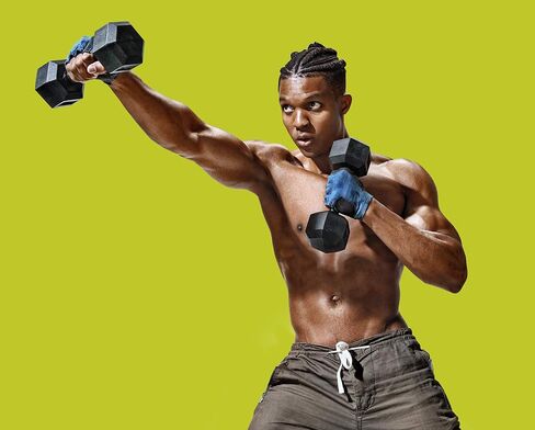 PRCTZ Rubber Encased Hex Dumbbell, 35lbs Pair (35) Black in Kuwait