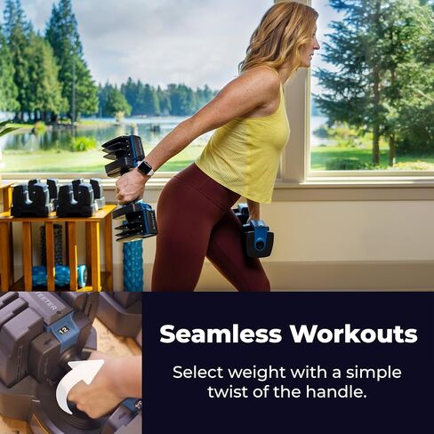 مجموعة وزن الدمبل القابلة للتعديل من Teeter ProFlex 432، 8 في 1 أوزان مجانية من 4 إلى 32 رطل، مقابض سريعة الإعداد، توفير مساحة صالة الألعاب الرياضية المنزلية (جديد في 2024) in Kuwait