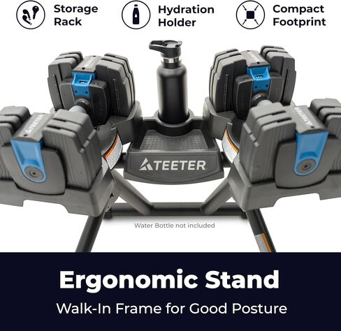 مجموعة وزن الدمبل القابلة للتعديل من Teeter ProFlex 432، 8 في 1 أوزان مجانية من 4 إلى 32 رطل، مقابض سريعة الإعداد، توفير مساحة صالة الألعاب الرياضية المنزلية (جديد في 2024) in Kuwait