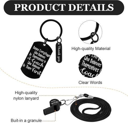 4 Pieces Coach Gifts Thanks Coach Wood Photo Frame with Pen Coach Keychain Stainless Steel Whistle Graduation Coach Appreciation Gift for Basketball Soccer Baseball Volleyball Hockey Sports Team in Saudi Arabia