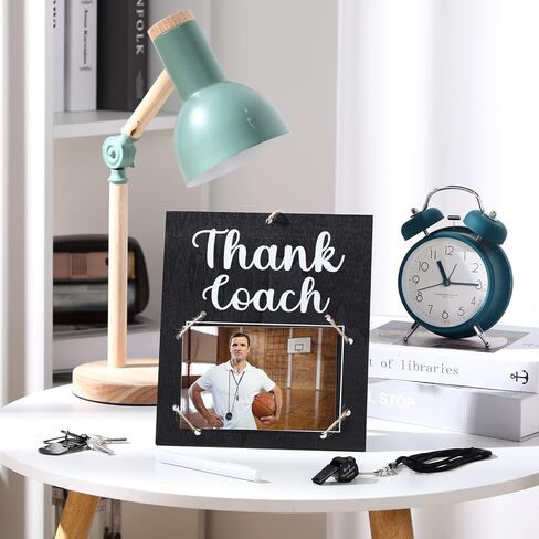 4 Pieces Coach Gifts Thanks Coach Wood Photo Frame with Pen Coach Keychain Stainless Steel Whistle Graduation Coach Appreciation Gift for Basketball Soccer Baseball Volleyball Hockey Sports Team in Saudi Arabia