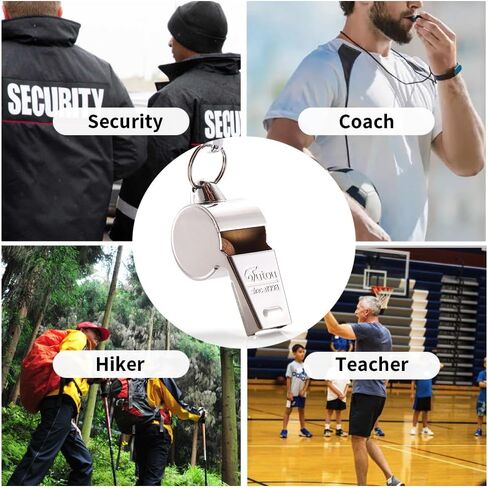 صافرة مكونة من 3 عبوات من الصافرة الرياضية للمدرب من الفولاذ المقاوم للصدأ مع حبل قصير، صافرة صوت عالية ونقية مثالية للمدربين والحكام والمسؤولين in Kuwait