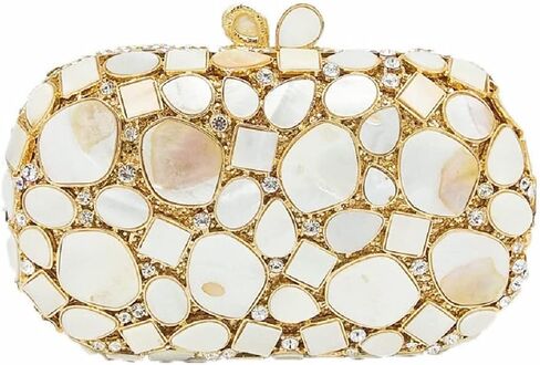 Boutique De FGG Synthetic Shell Evening Bags and Clutches for Women Formal, Wedding Bridal Rhinestone Handbags and Purses in Saudi Arabia