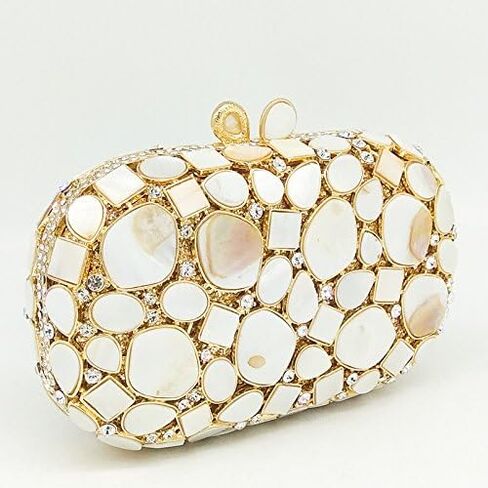 Boutique De FGG Synthetic Shell Evening Bags and Clutches for Women Formal, Wedding Bridal Rhinestone Handbags and Purses in Saudi Arabia