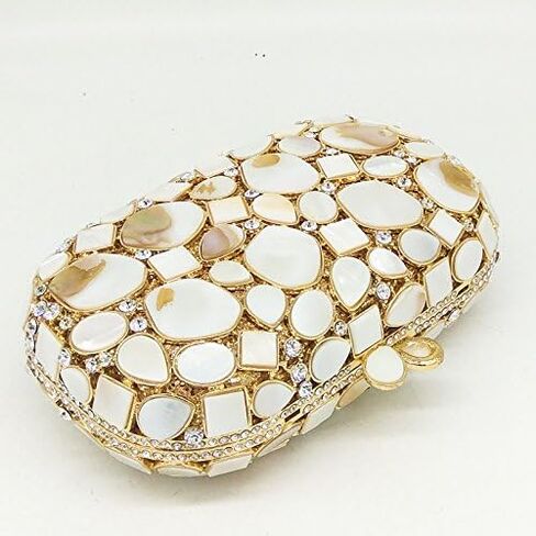 Boutique De FGG Synthetic Shell Evening Bags and Clutches for Women Formal, Wedding Bridal Rhinestone Handbags and Purses in Saudi Arabia