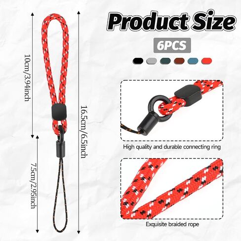 6 Pcs Wrist Strap Lanyard Small Lanyard Finger Strap Reflective Hand Srap Lanyards Finger Lanyard Wrist Lanyard in Saudi Arabia