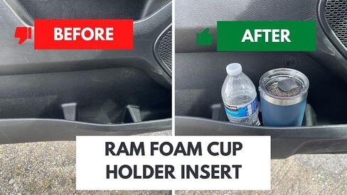 Cup Holders Insert Door CupHolder Ram 1500 Accessories for Right and Left Pocket Compatible with 2019-2024 Ram 1500 DT Replace OE# 5YK46TX7AC 5YK47TX7AC - Dodge Ram Cup Holder Insert Set in Saudi Arabia