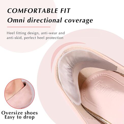 8 Pairs Heel Cushion Inserts,Heel Blister for Women Men Kids Heel Pads Anti Slip Improve Shoe Fit and Comfort Prevents Chafing, Reusable Grips Liners for Loose Shoes in Kuwait