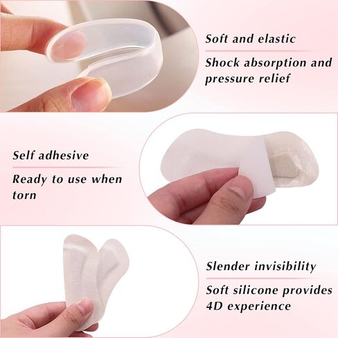 8 Pairs Heel Cushion Inserts,Heel Blister for Women Men Kids Heel Pads Anti Slip Improve Shoe Fit and Comfort Prevents Chafing, Reusable Grips Liners for Loose Shoes in Kuwait