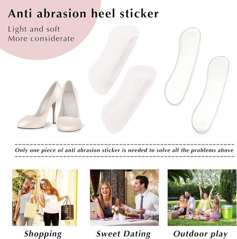 8 Pairs Heel Cushion Inserts,Heel Blister for Women Men Kids Heel Pads Anti Slip Improve Shoe Fit and Comfort Prevents Chafing, Reusable Grips Liners for Loose Shoes in Kuwait