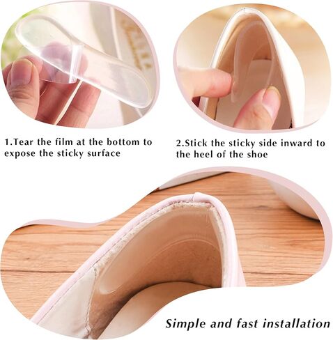 8 Pairs Heel Cushion Inserts,Heel Blister for Women Men Kids Heel Pads Anti Slip Improve Shoe Fit and Comfort Prevents Chafing, Reusable Grips Liners for Loose Shoes in Kuwait