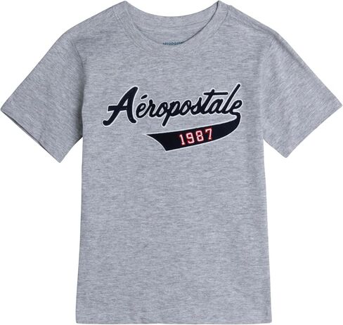 تي شيرت للأولاد من AEROPOSTALE - قميص قطني للأطفال بأكمام قصيرة - تي شيرت كلاسيكي برسومات بياقة دائرية للأولاد (4-16) in Kuwait
