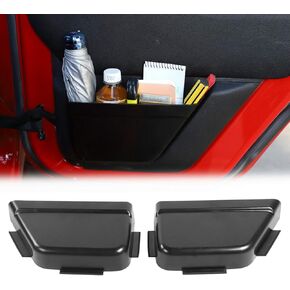 RT-TCZ for Wrangler JK Door Pockets Storage Organizer, Front Door Net Pockets Tray Box Accessories for Jeep Wrangler JK JKU 2011-2018