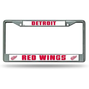 Rico Industries NHL Detroit Red Wings Standard Chrome License Plate Frame , 6 x 12.25"