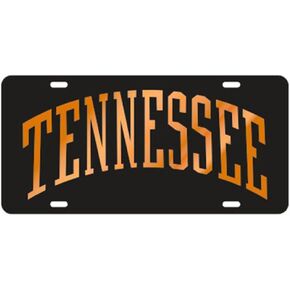 Craftique Tennessee Volunteers Black w/Orange Arched Tennessee Laser Cut License Plate