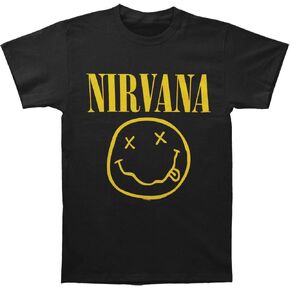 Nirvana Men's Smile One Sided Slim Fit T-Shirt Black