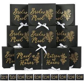 Xylitic 10Pack Bridesmaid Proposal Box with Bridesmaid Cards Bridesmaid Boxes with Ribbon Bridesmaid Gift Box for Bridesmaid Proposal Gifts Maid of Honor Proposal gifts(White)